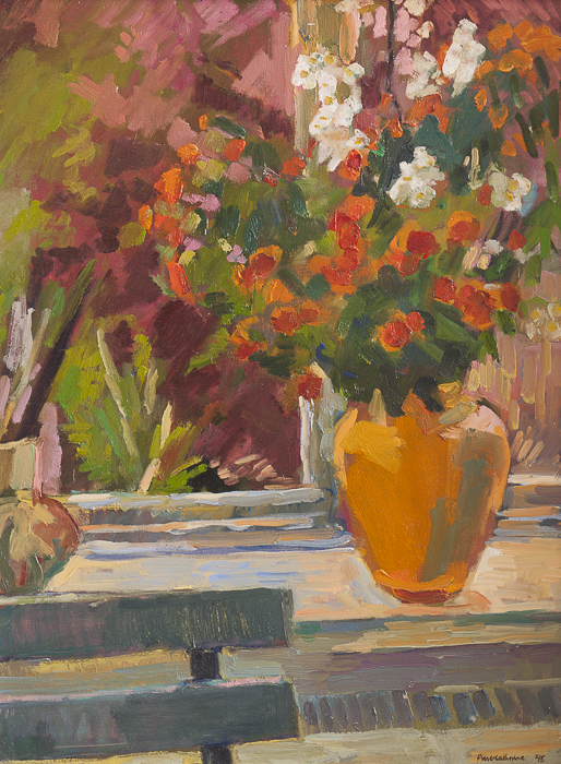 Flowers in Orange Vase 50x65cm